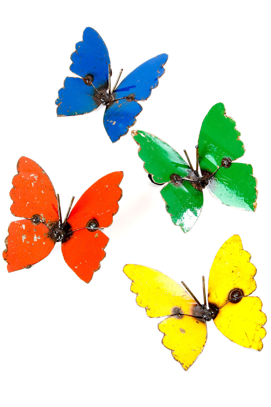 Set/4 Recycled Metal Wall Art Butterflies Default Title