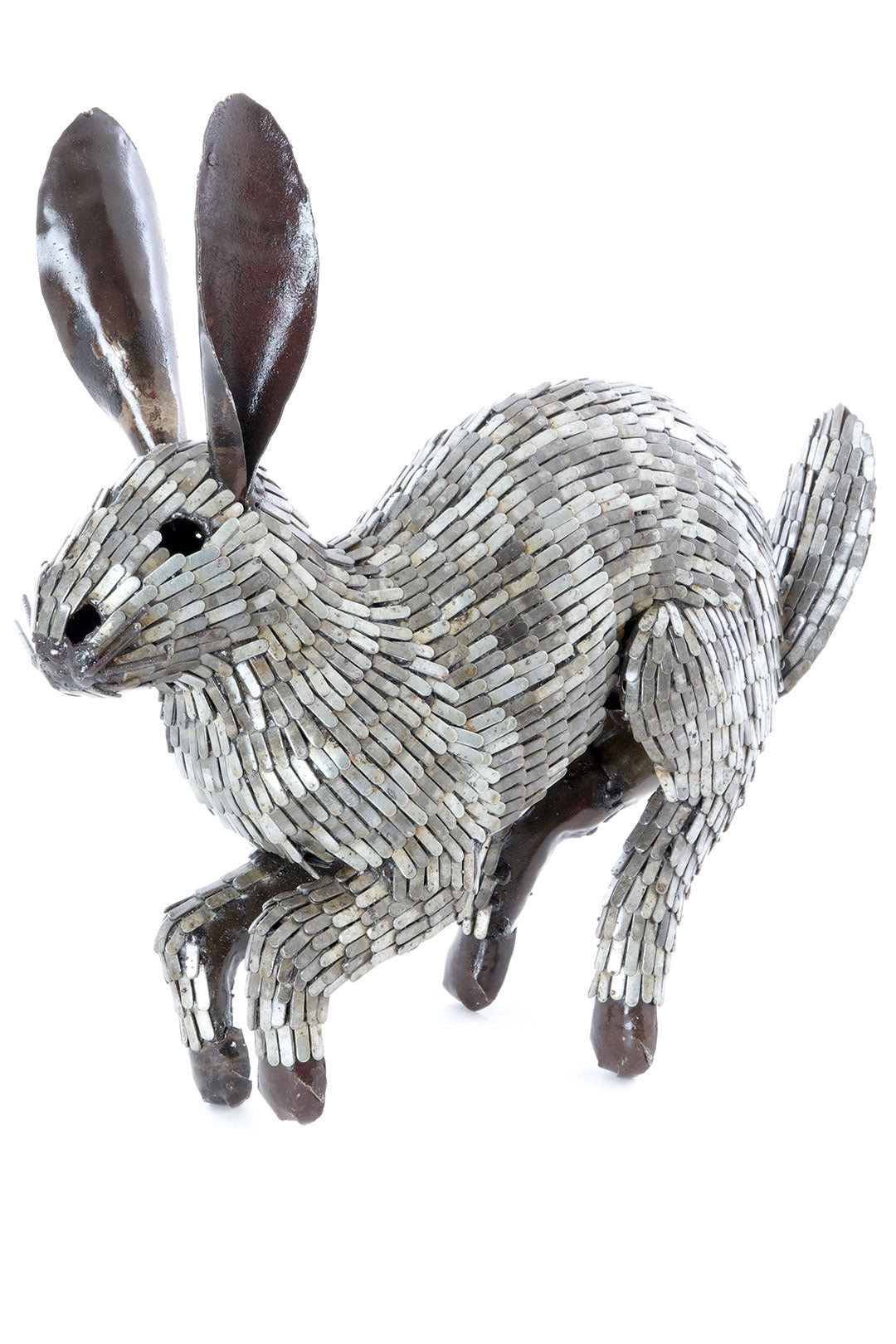 Hopping Rabbit Recycled Metal Sculpture Default Title