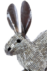 Hopping Rabbit Recycled Metal Sculpture Default Title