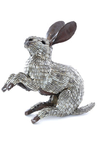 Hopping Rabbit Recycled Metal Sculpture Default Title