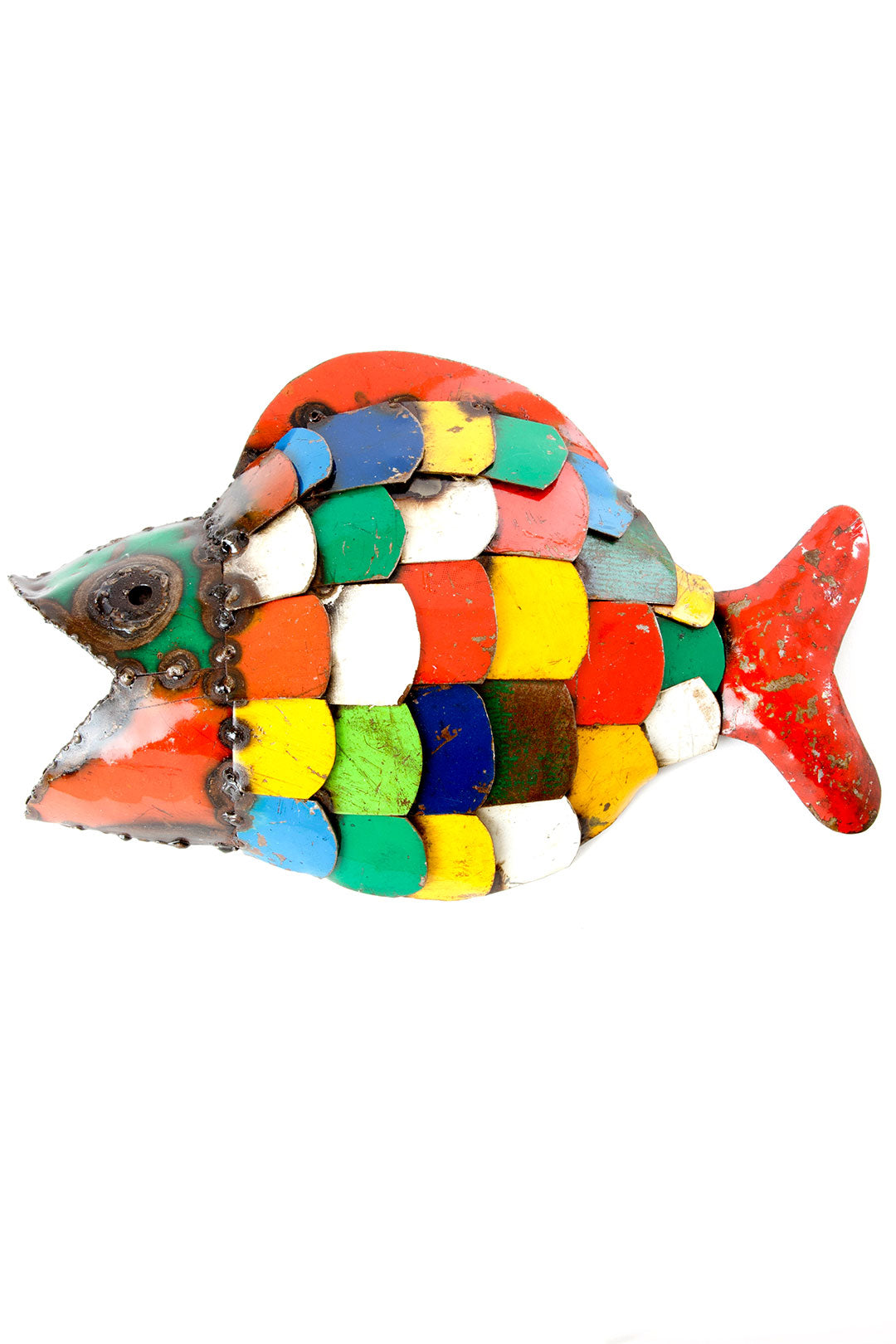 Colorful Recycled Metal Fish Wall Art Large Fish