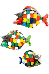Colorful Recycled Metal Fish Wall Art Large Fish