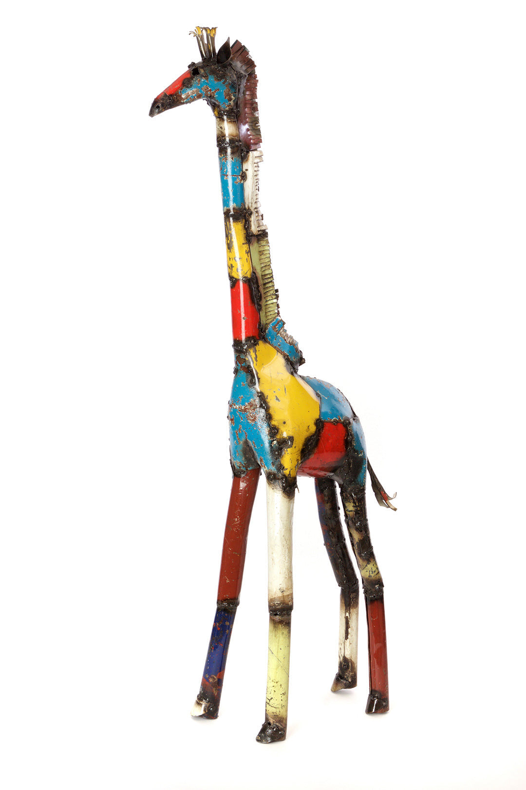 Colorful Giraffe Oil Drum Sculptures