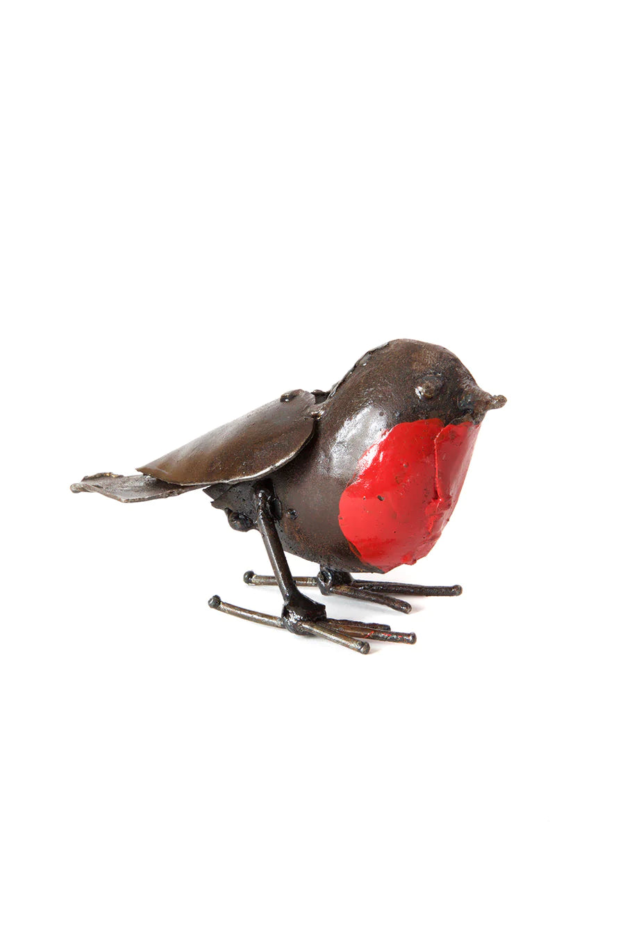 Small Recycled Metal Robin Sculpture