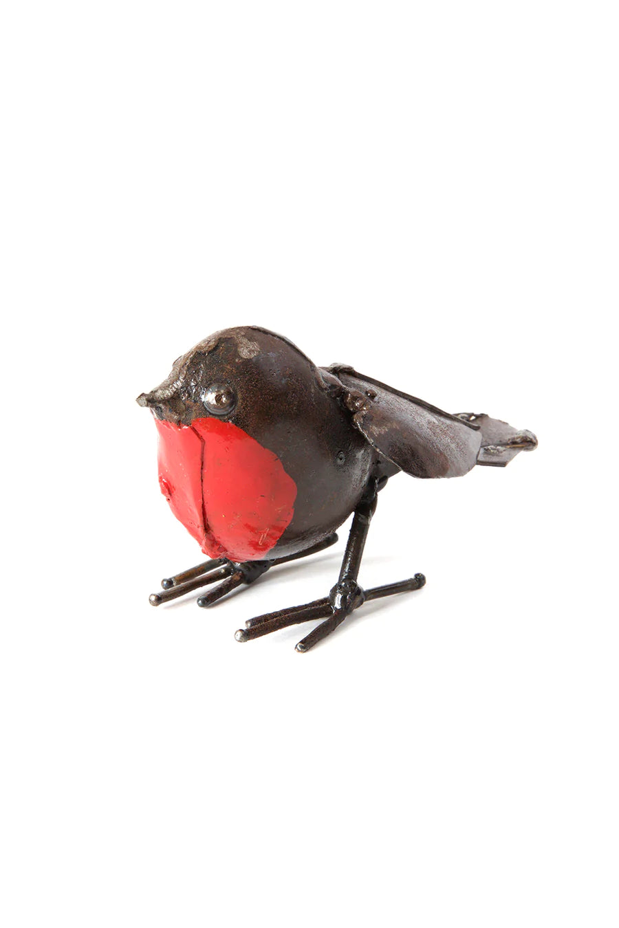 Tiny Recycled Metal Robin Sculpture
