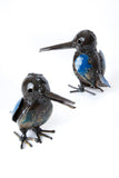 Blue Kingfisher Recycled Oil Drum Sculpture Small Blue Kingfisher Recycled Oil Drum Sculpture