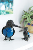 Blue Kingfisher Recycled Oil Drum Sculpture Large Blue Kingfisher Recycled Oil Drum Sculpture