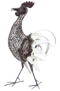 Mesh Rooster Recycled Metal Sculpture Default Title