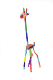 Zimbabwean Color Block Flexible Beaded Giraffe Sculptures