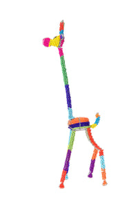 Zimbabwean Color Block Flexible Beaded Giraffe Sculptures