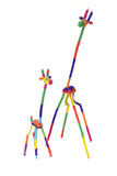 Zimbabwean Color Block Flexible Beaded Giraffe Sculptures