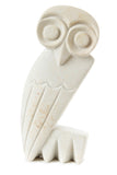 White Serpentine Stone Owl Sculptures from Zimbabwe Large White Serpentine Stone Owl Sculpture