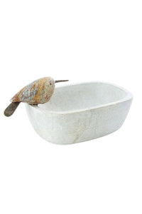 Serpentine Stone Oval Bird Dishes Large Bird Dish