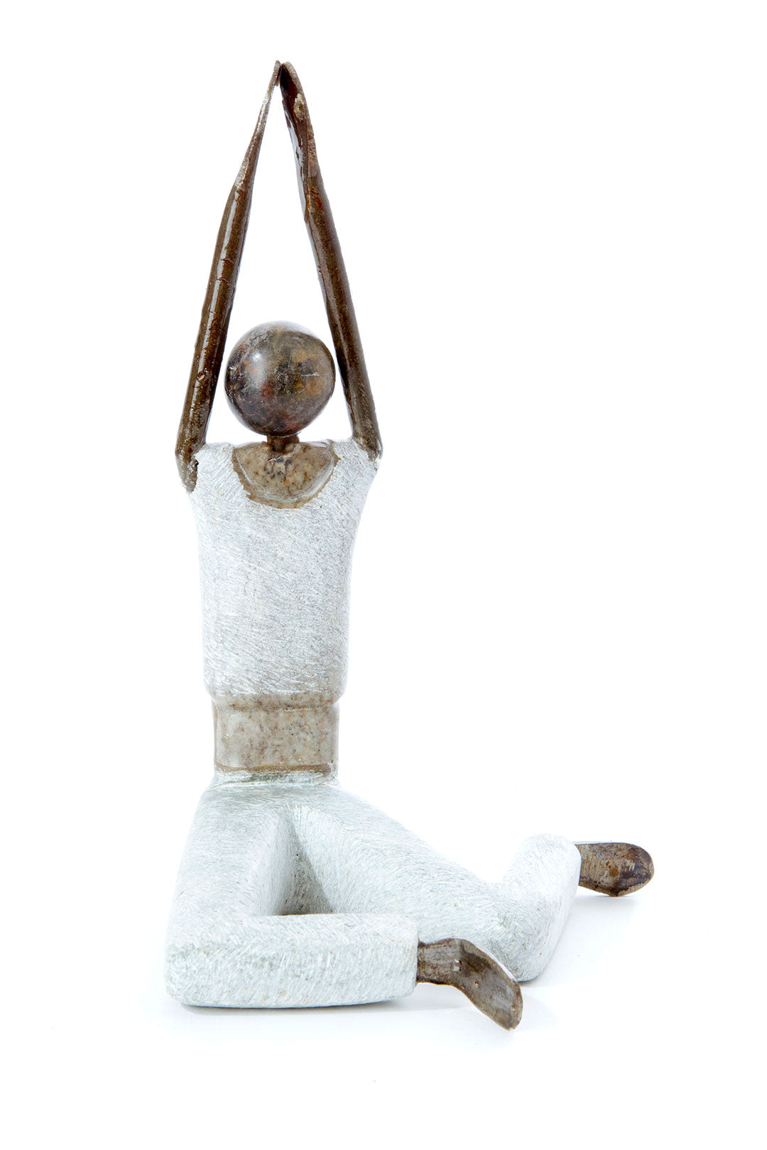 Stone & Metal Yogi Sculpture with Clasped Hands Default Title