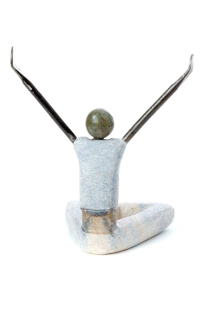 Stone & Metal Yogi Sculpture with Outstretched Arms Default Title